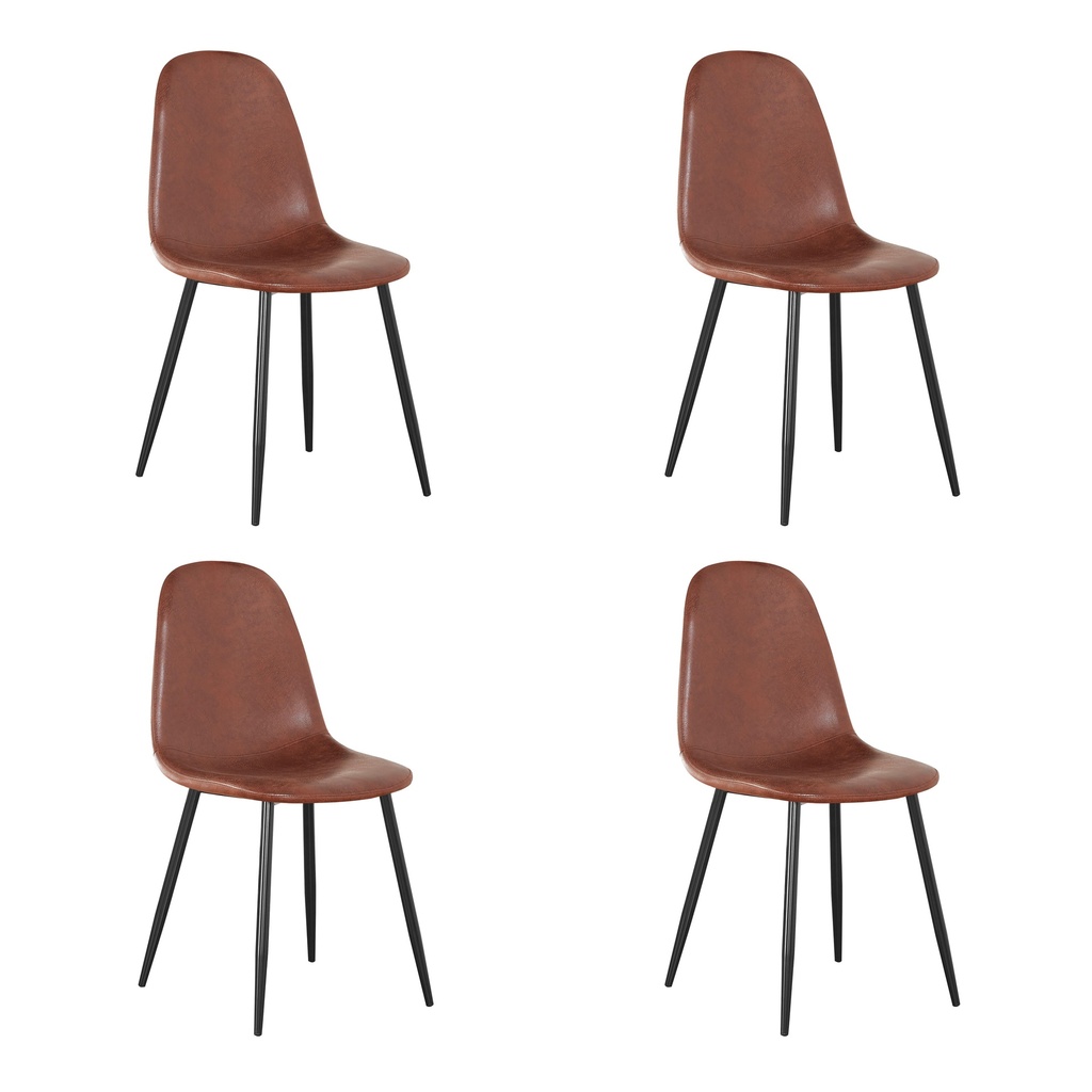 PACK DE 4 SILLAS JAMES VINTAGE MARRON