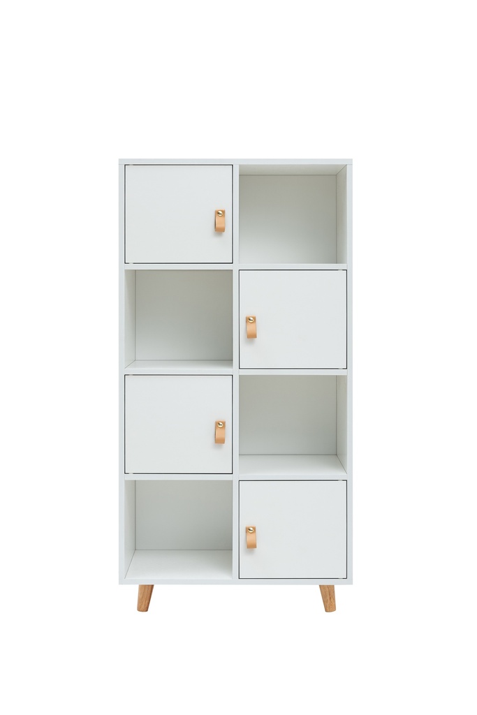 ESTANTERIA ANZIO BLANCA CON PUERTAS TIRADOR PU